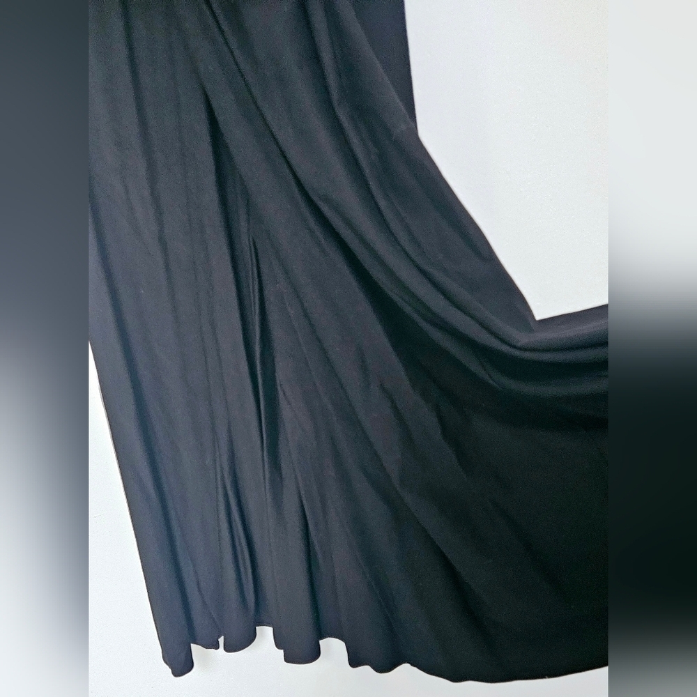 Eileen Fisher CRS Back Rayon Flare Stretch Crepe Black Slip On Dress  Small Nwt - Picture 10 of 11